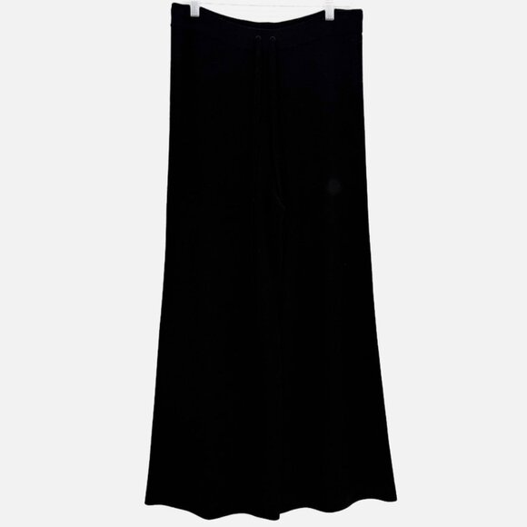 Co | Black Knit Drawstring Wide Leg High Waisted Pant L - Picture 2 of 10